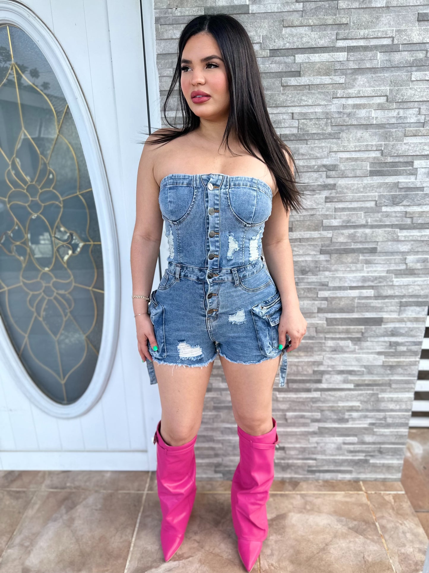 Light Denim Romper