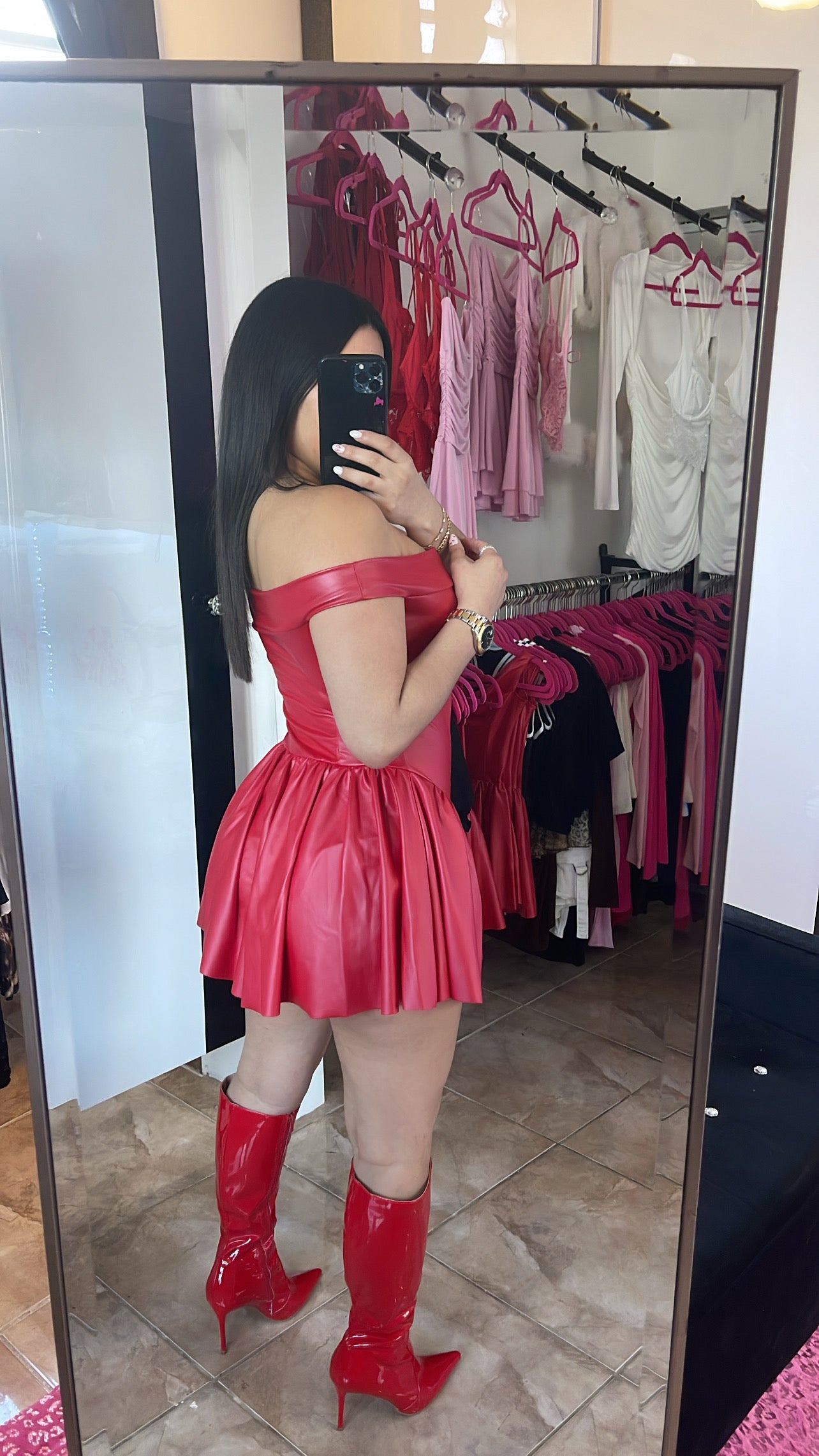 Red Leather Dress
