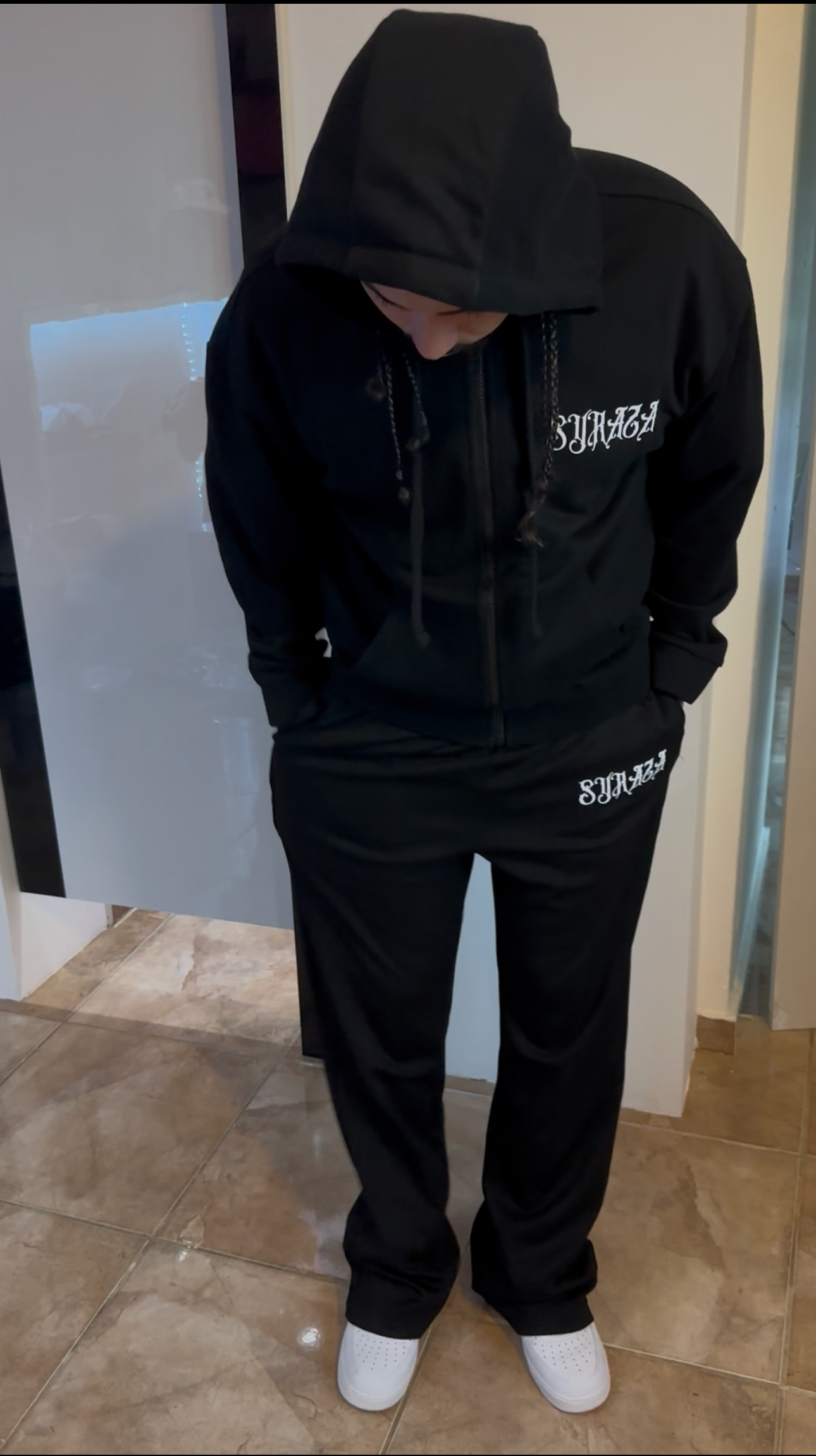 Black Cotton Hoddie Men’s Set