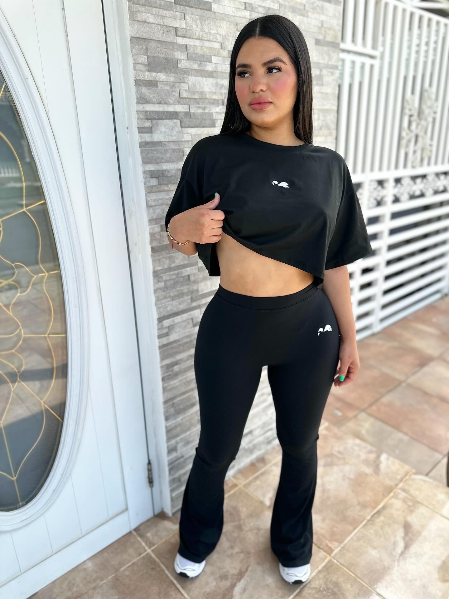 Crop Top & Pants Black Set