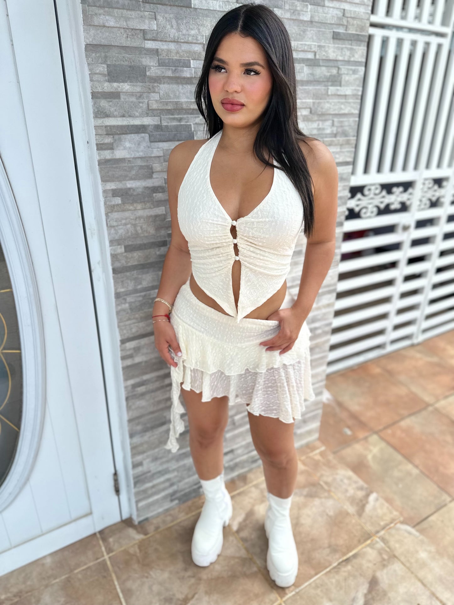 Ivory Skirt Set