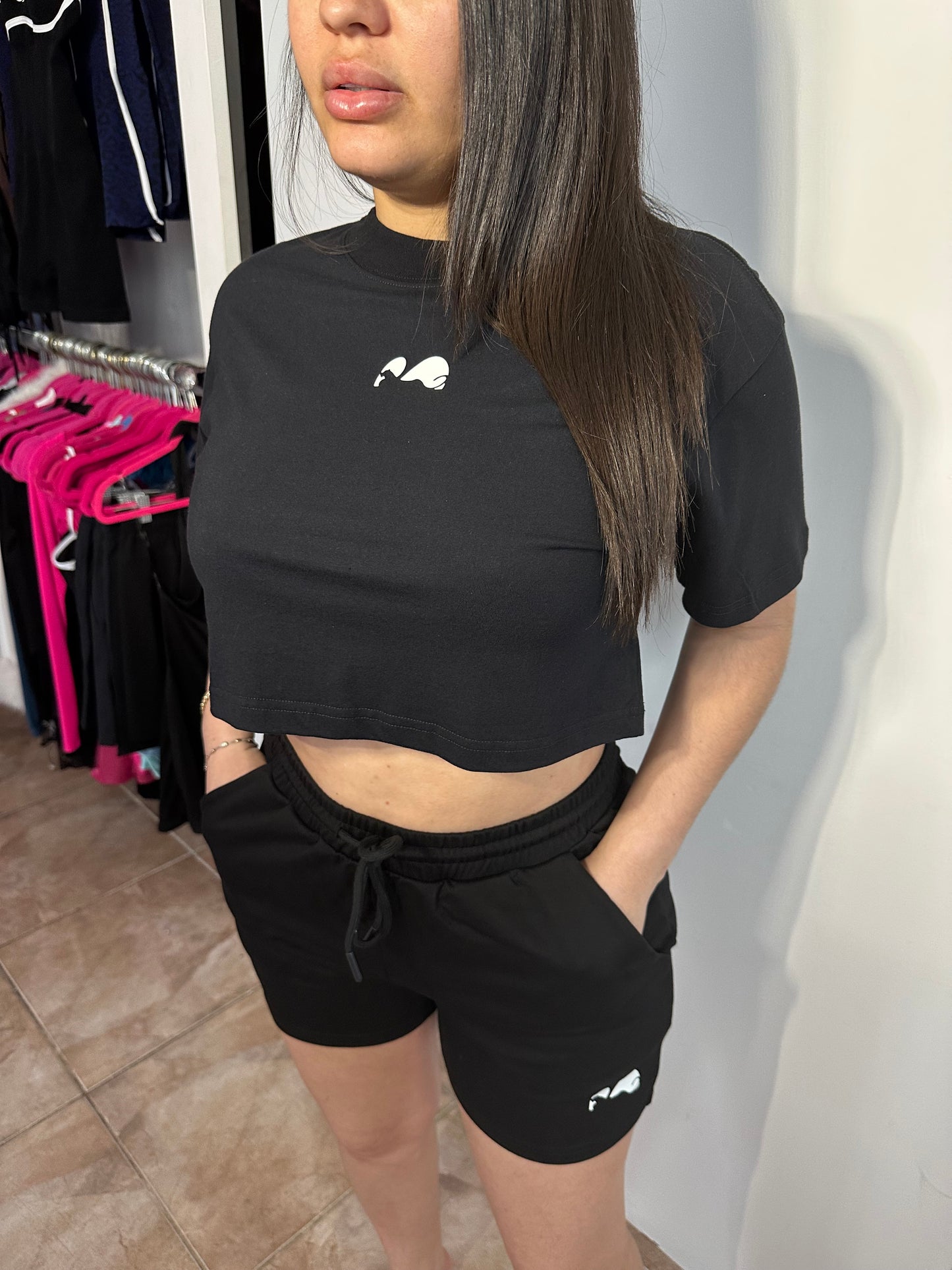 Black Cotton Shorts