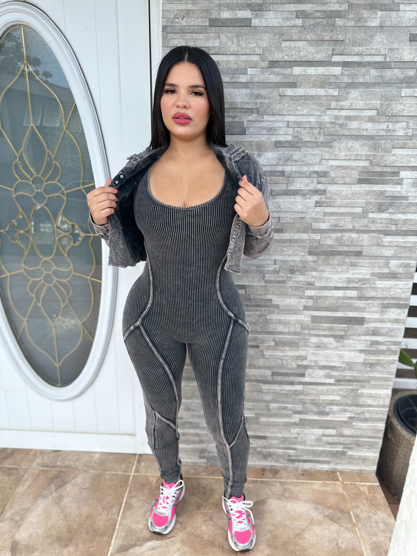 Black Mineral Jumpsuit & Jacket