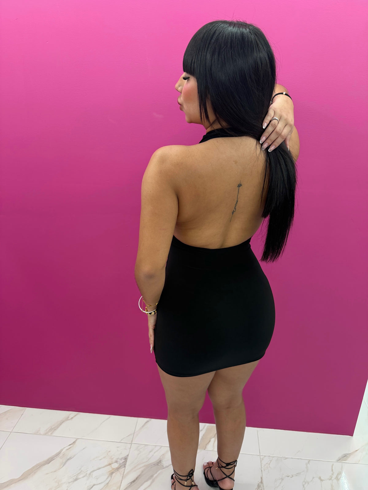 Halter Mini Black Dress