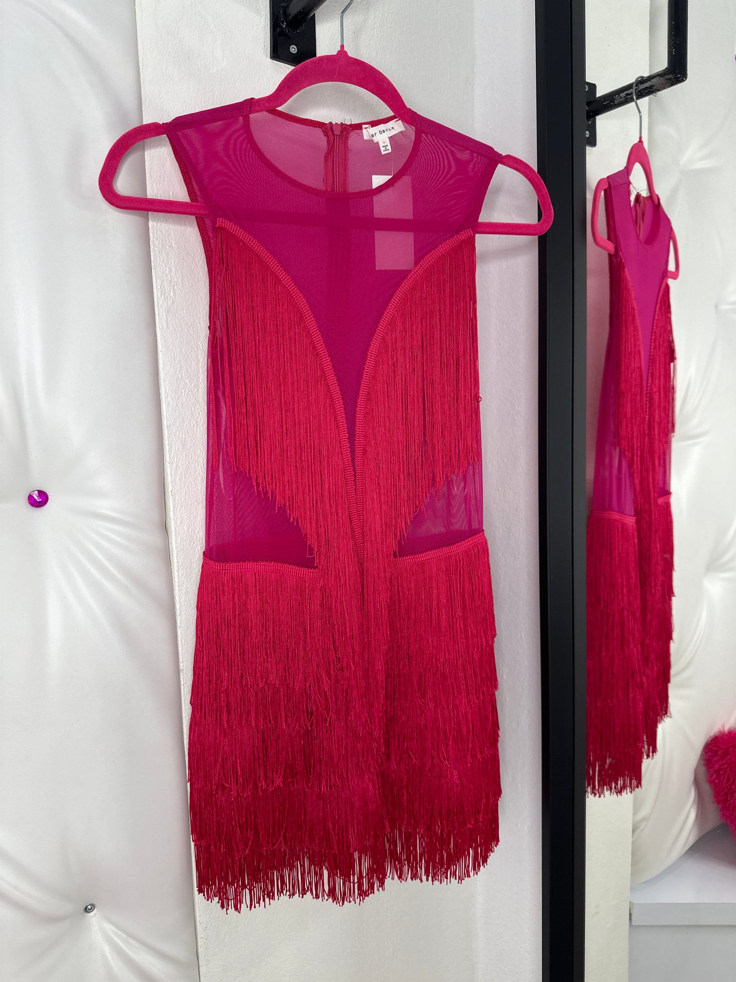 Fringe Fucshia Romper
