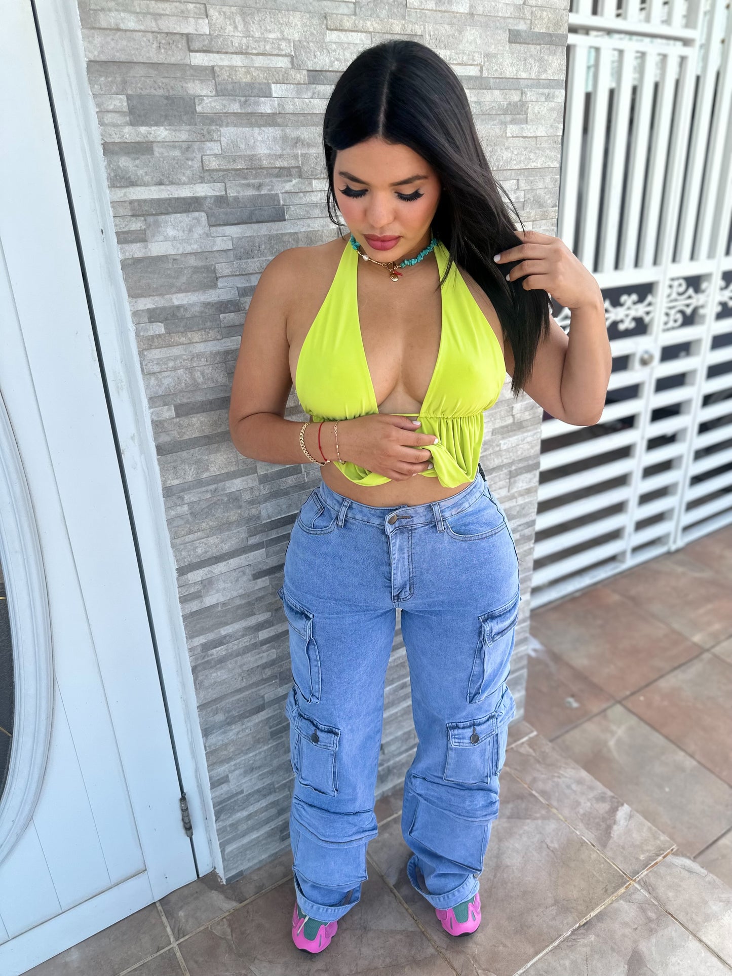 Denim Cargo Pants