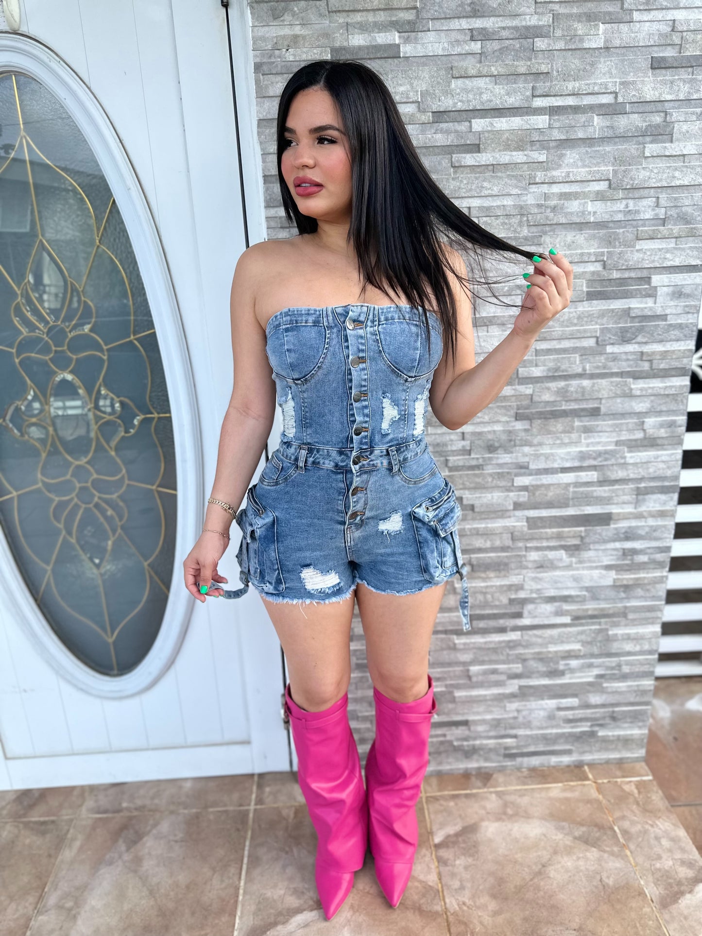 Light Denim Romper