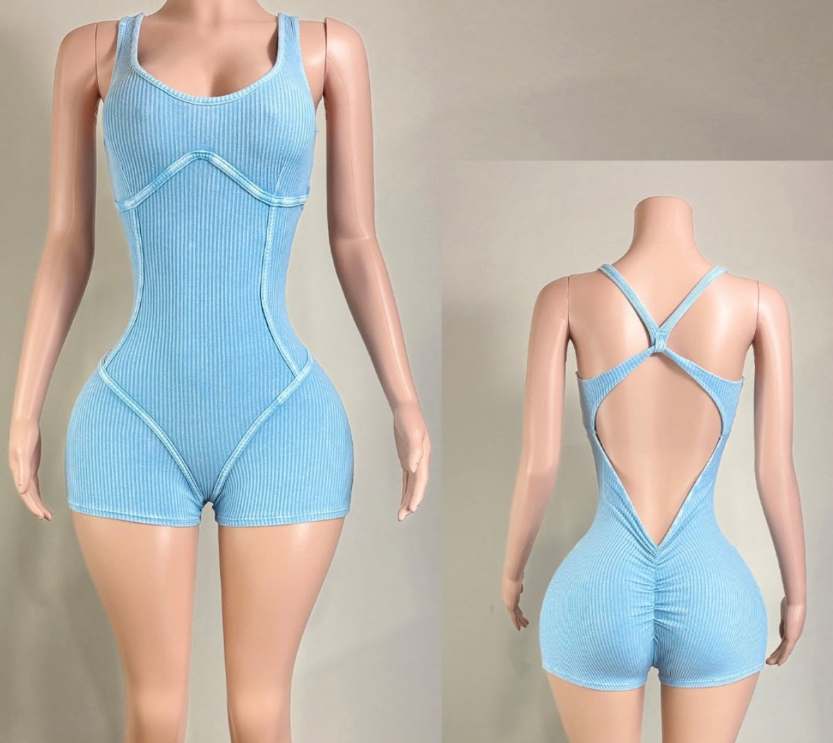 Baby Blue Mineral Romper