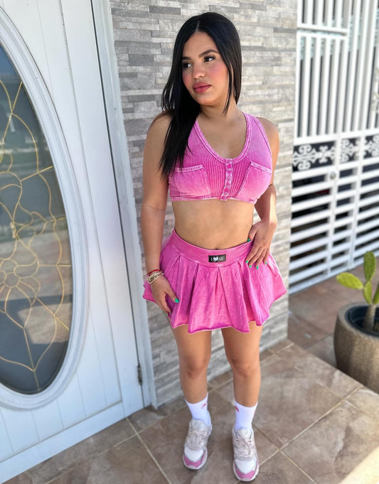 Bubblegum Mineral Skirt Set