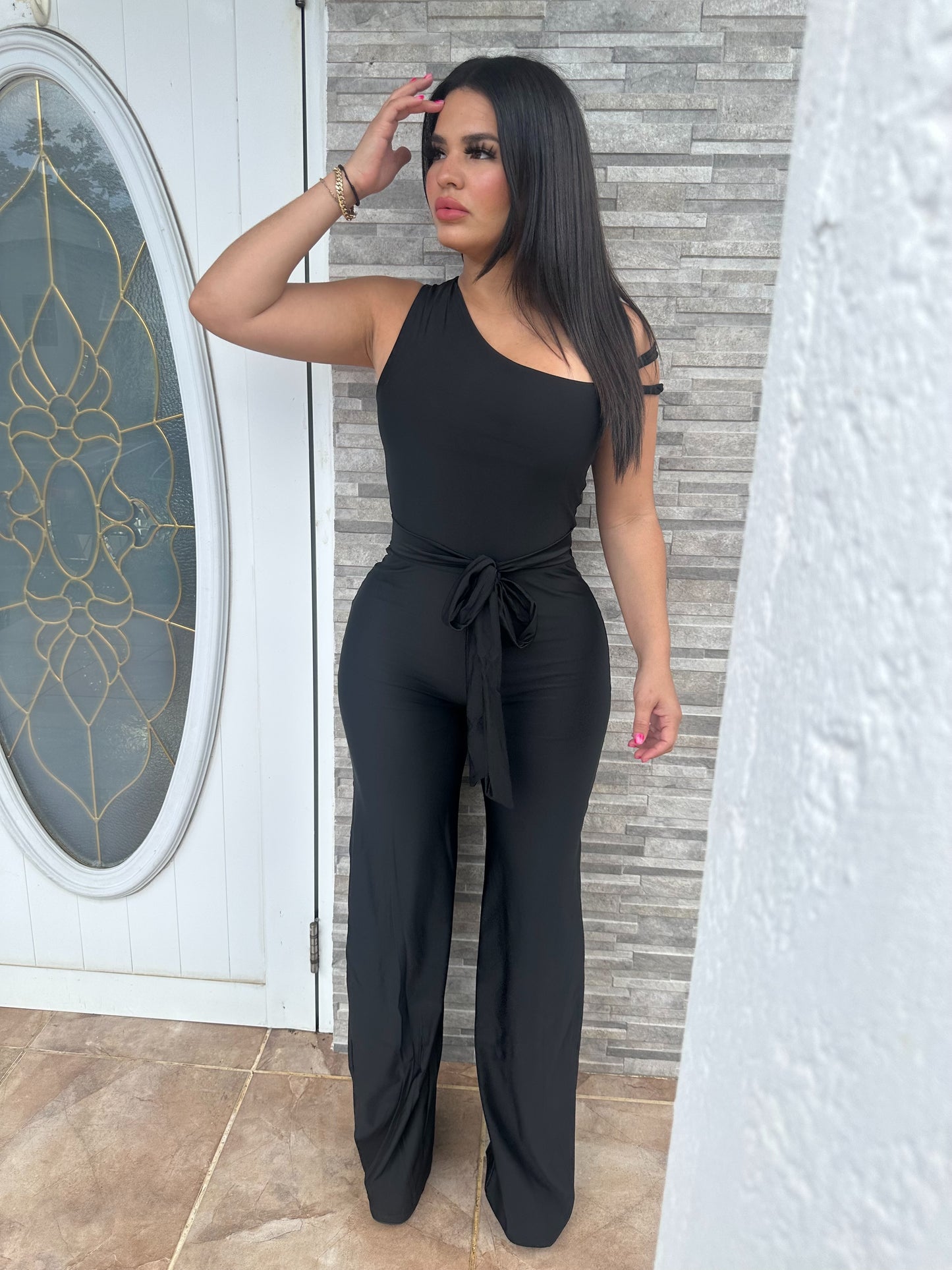 Black Asymmetric Jumpsuit