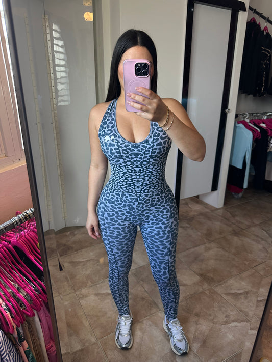 Navy Leopard Jumpsuit