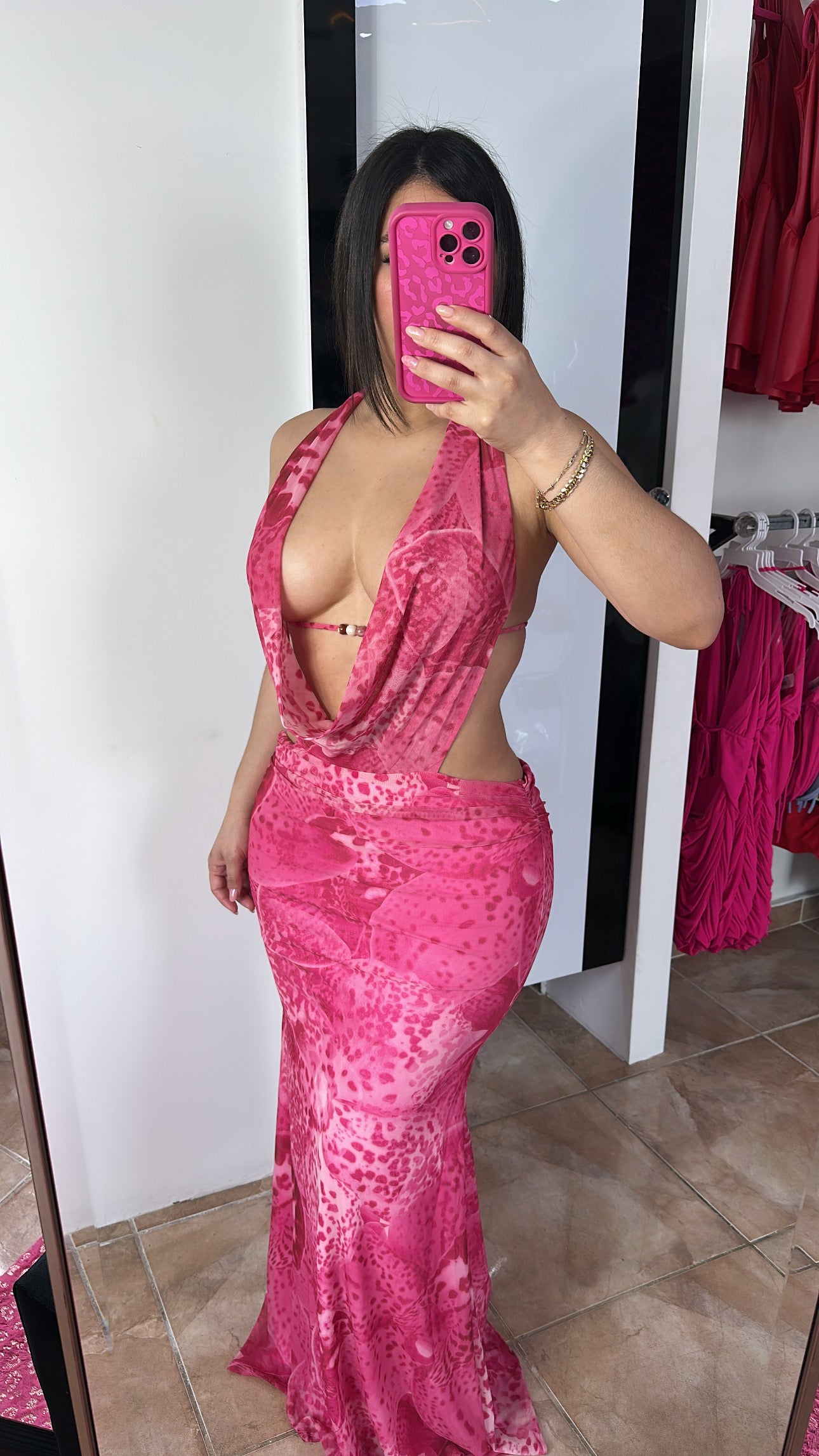 Pink Leopard Maxi Dress