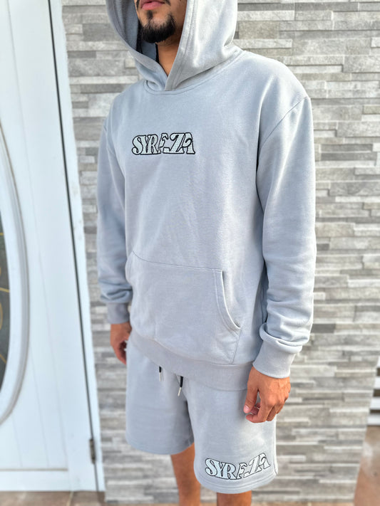 Gray Men’s Hoodie Short Set