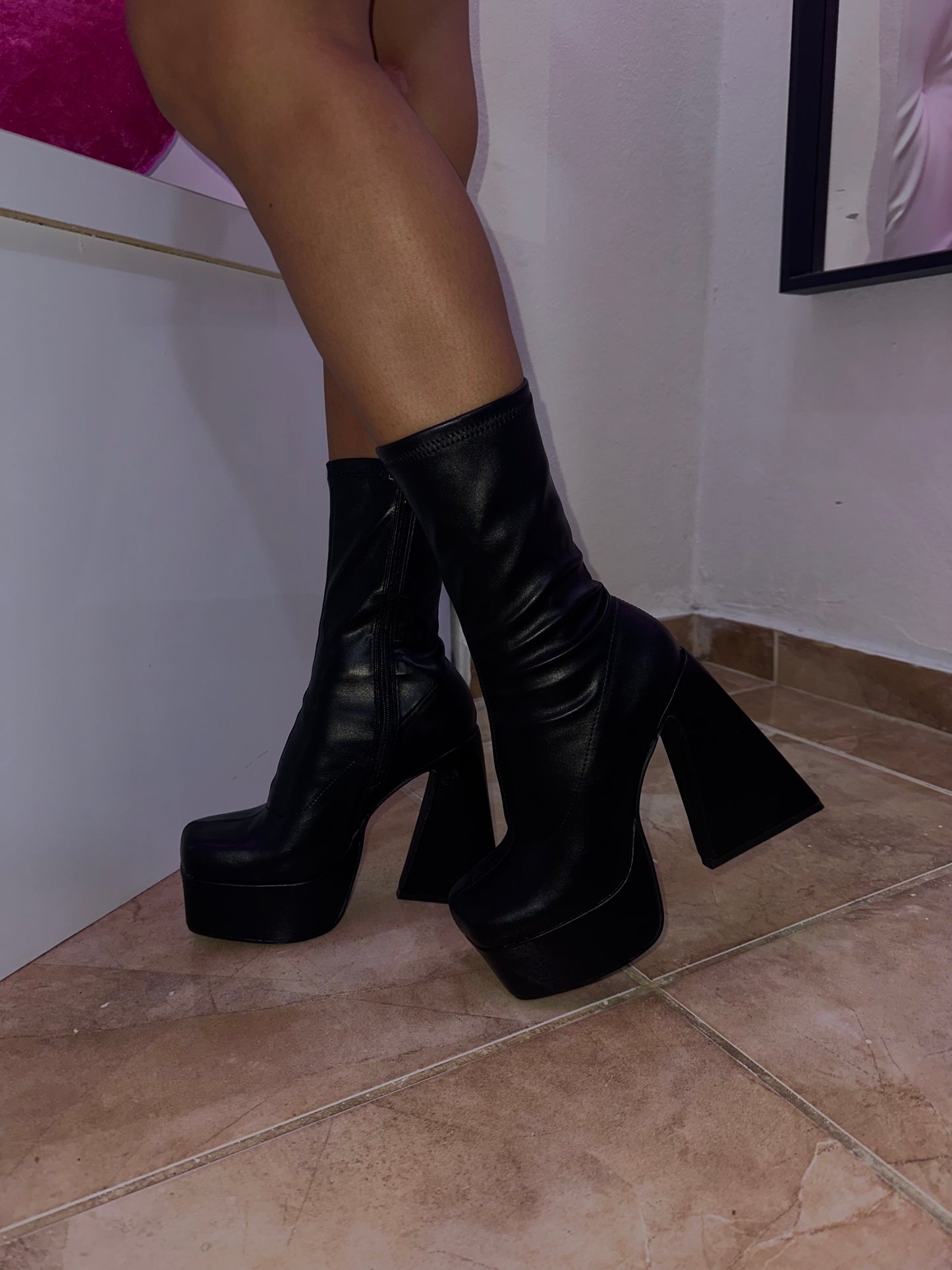 Block Leather Boots