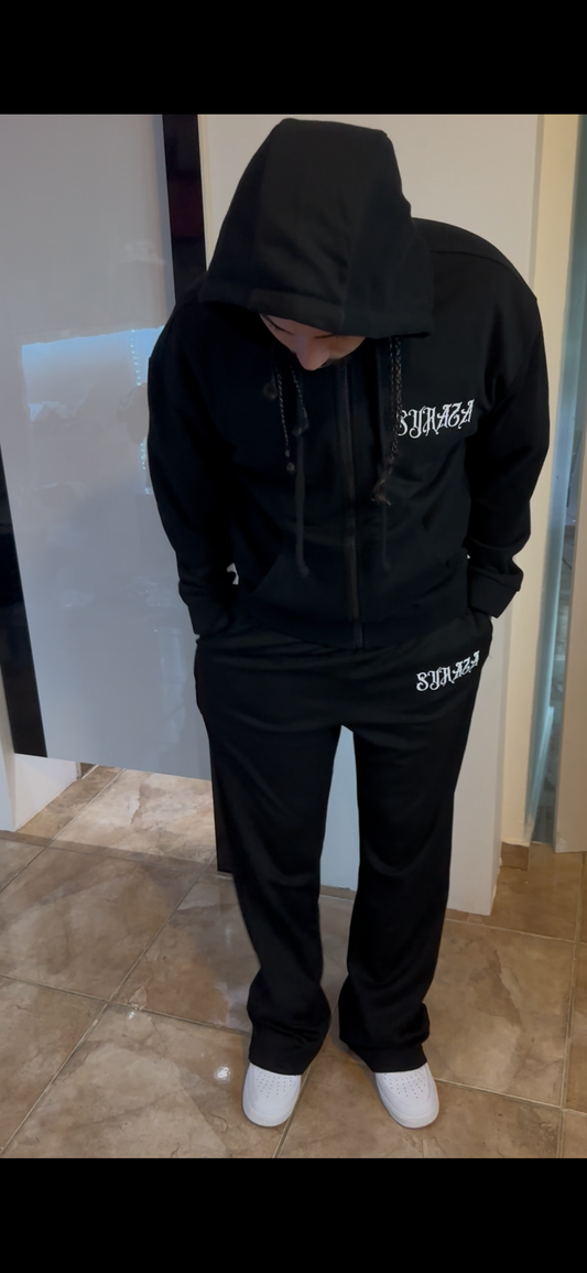 Black Cotton Hoddie Men’s Set