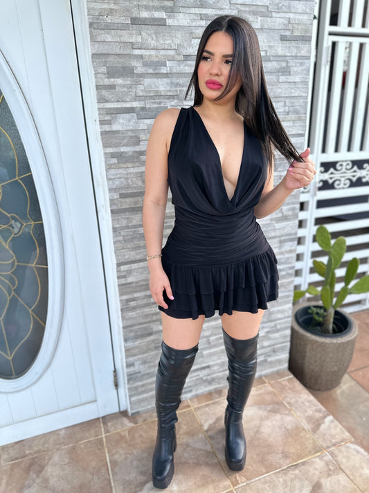 Black Ruffled Dress