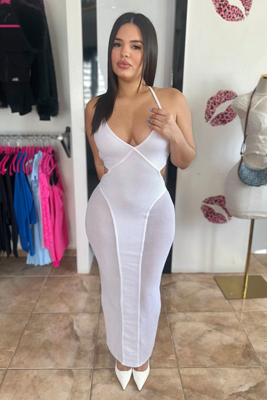 Off White Long Sexy Dress