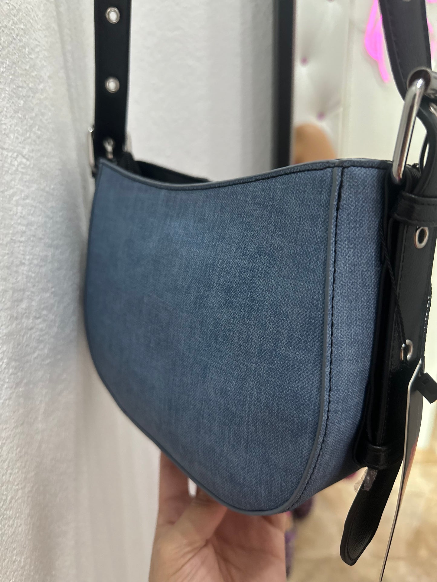 Denim Leather Belt Bag