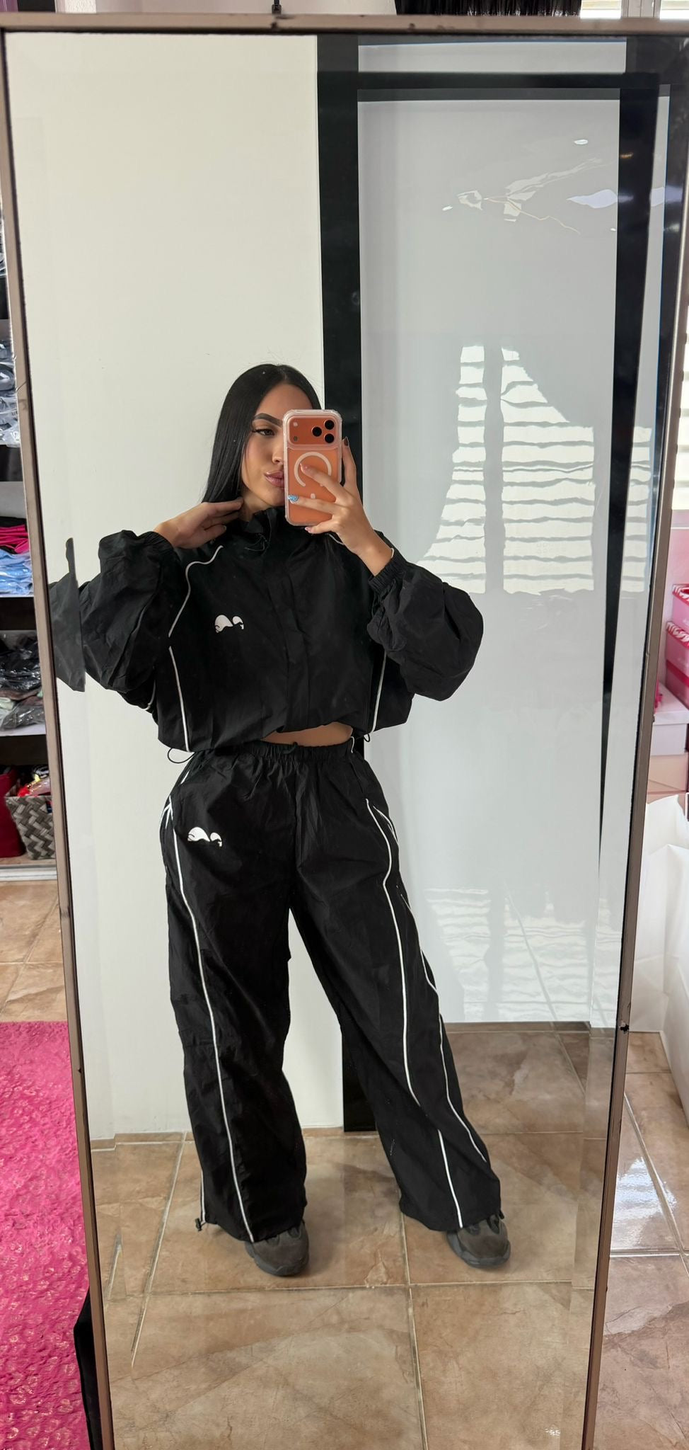 Black Oversize Windproof Set