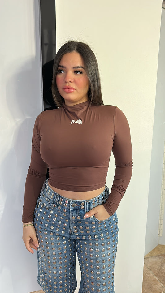 Brown Crop Top
