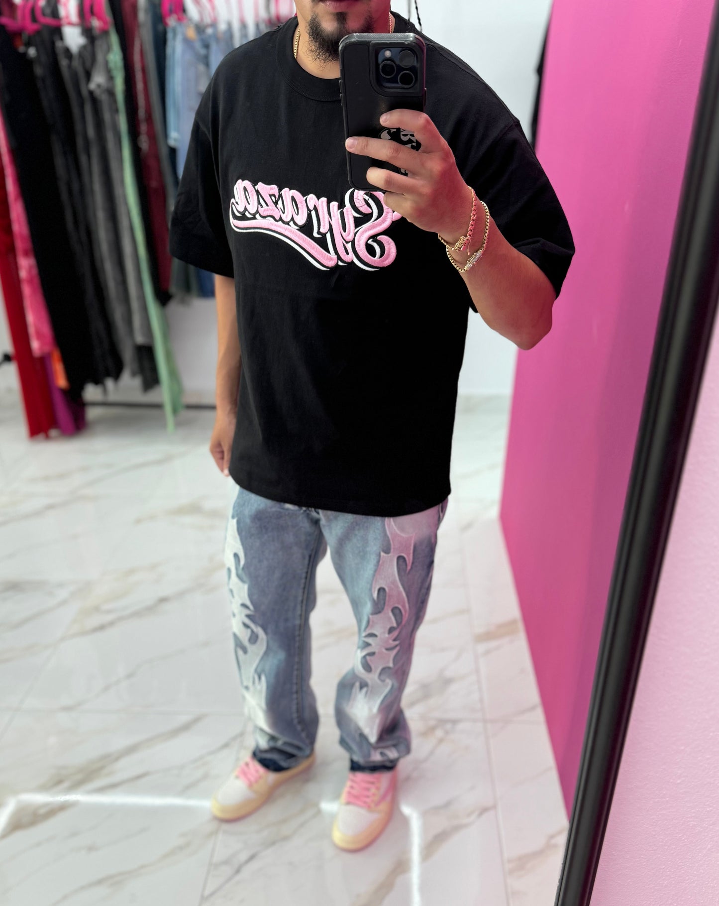 Pink Logo Black Men’s T-shirt