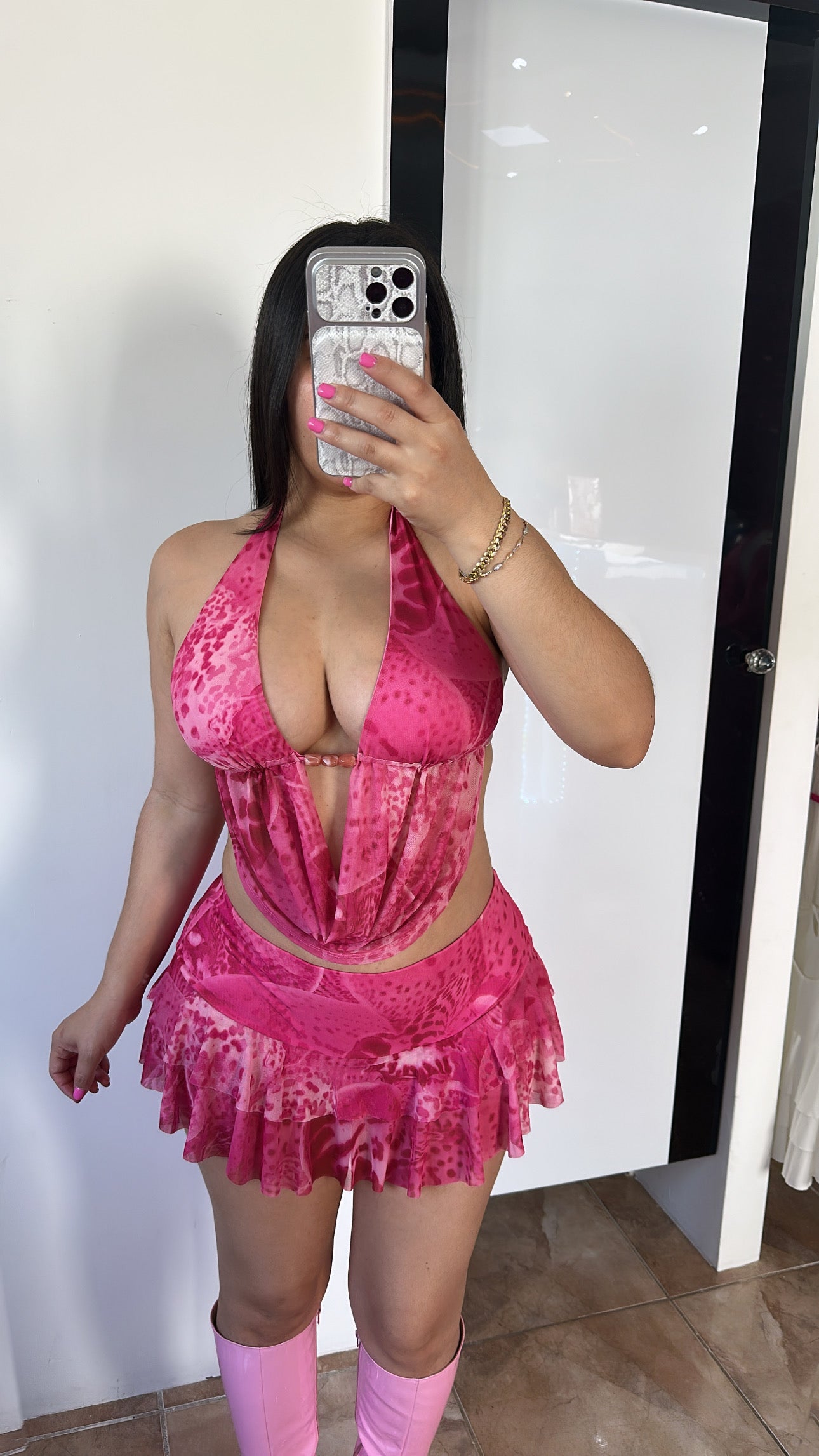 Pinky Skirt Set