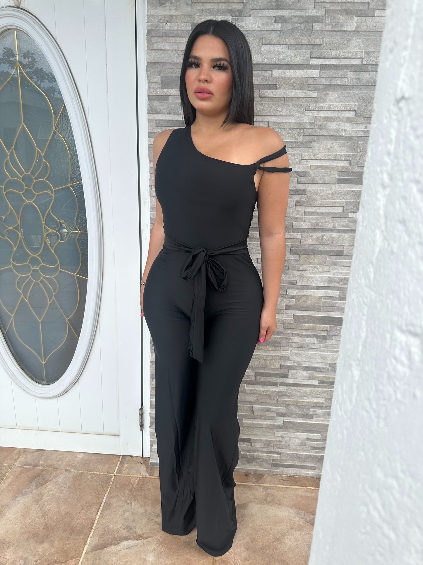 Black Asymmetric Jumpsuit