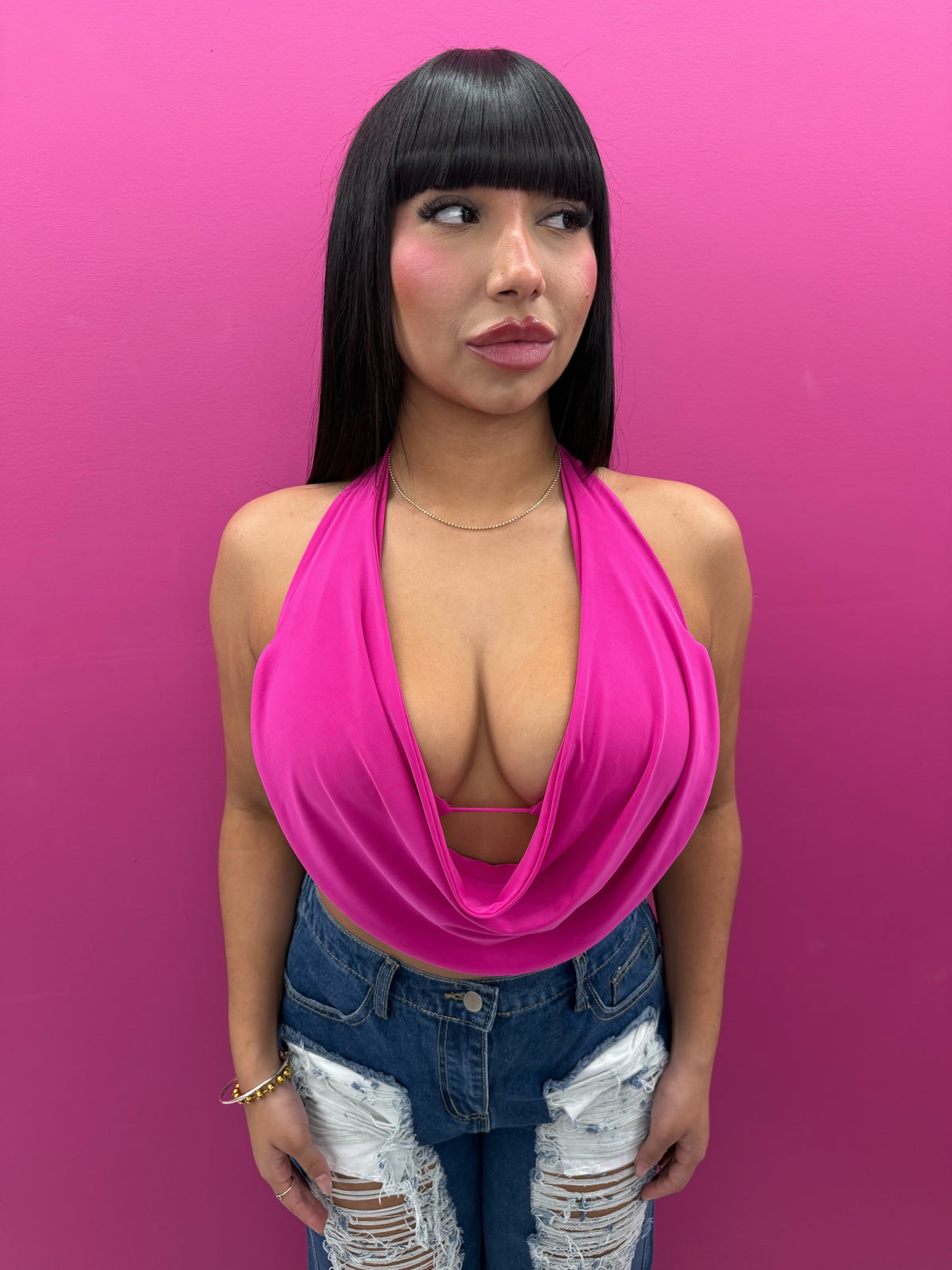 Magenta Halter Top