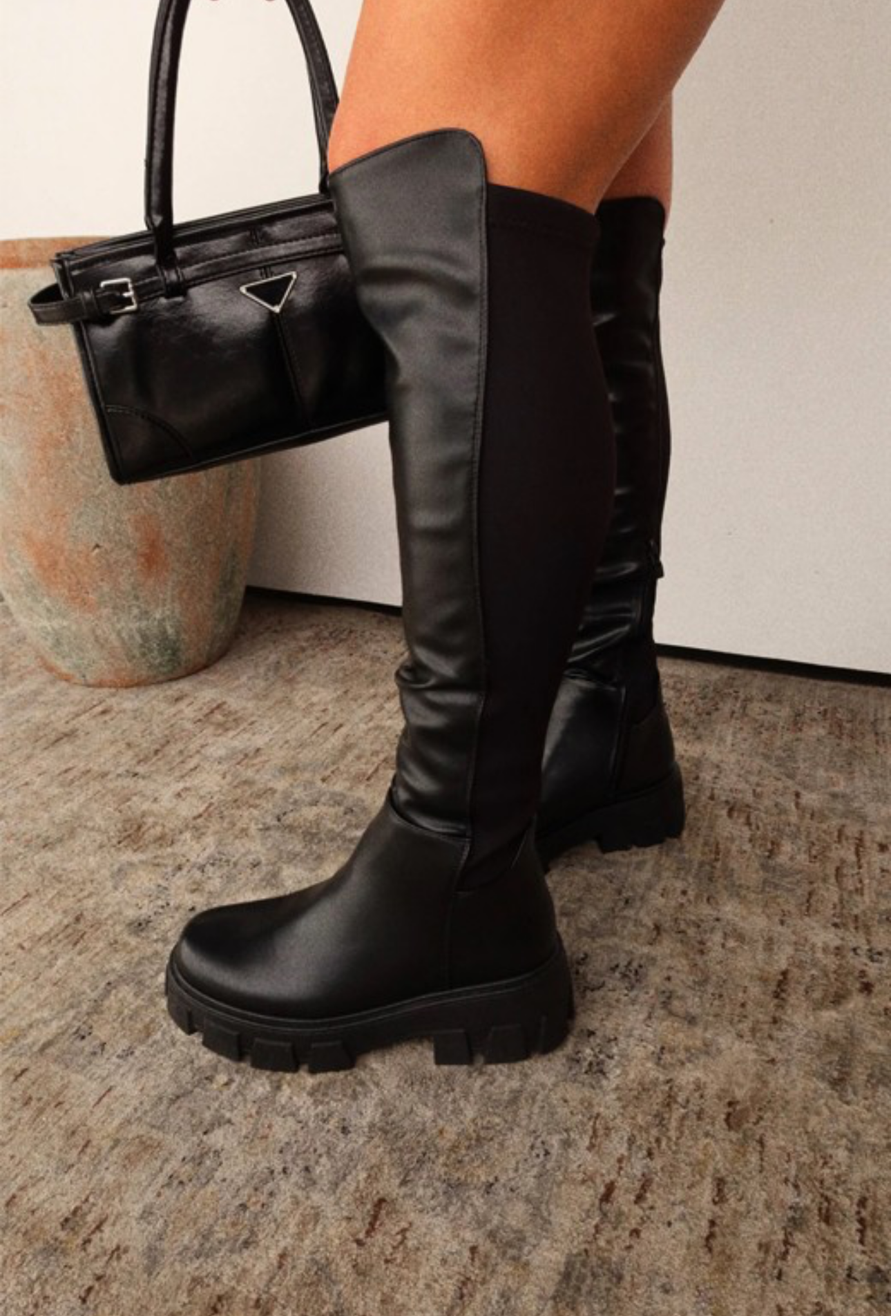 Black Knee High Boots