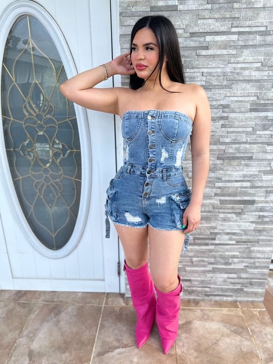 Light Denim Romper
