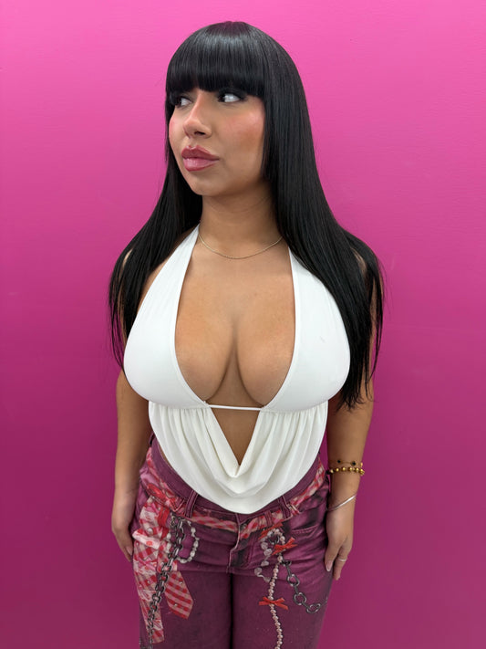 White Halter Top
