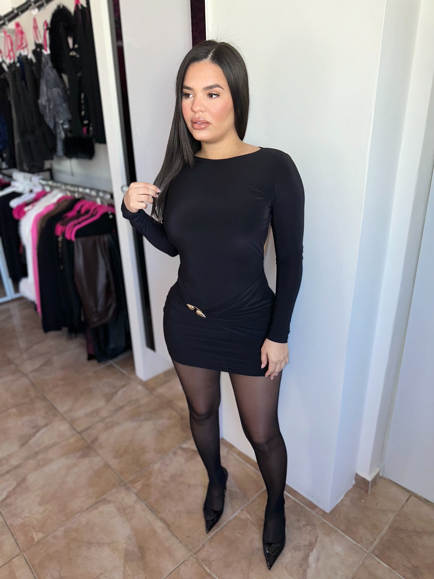 Black Gold Detail Dress