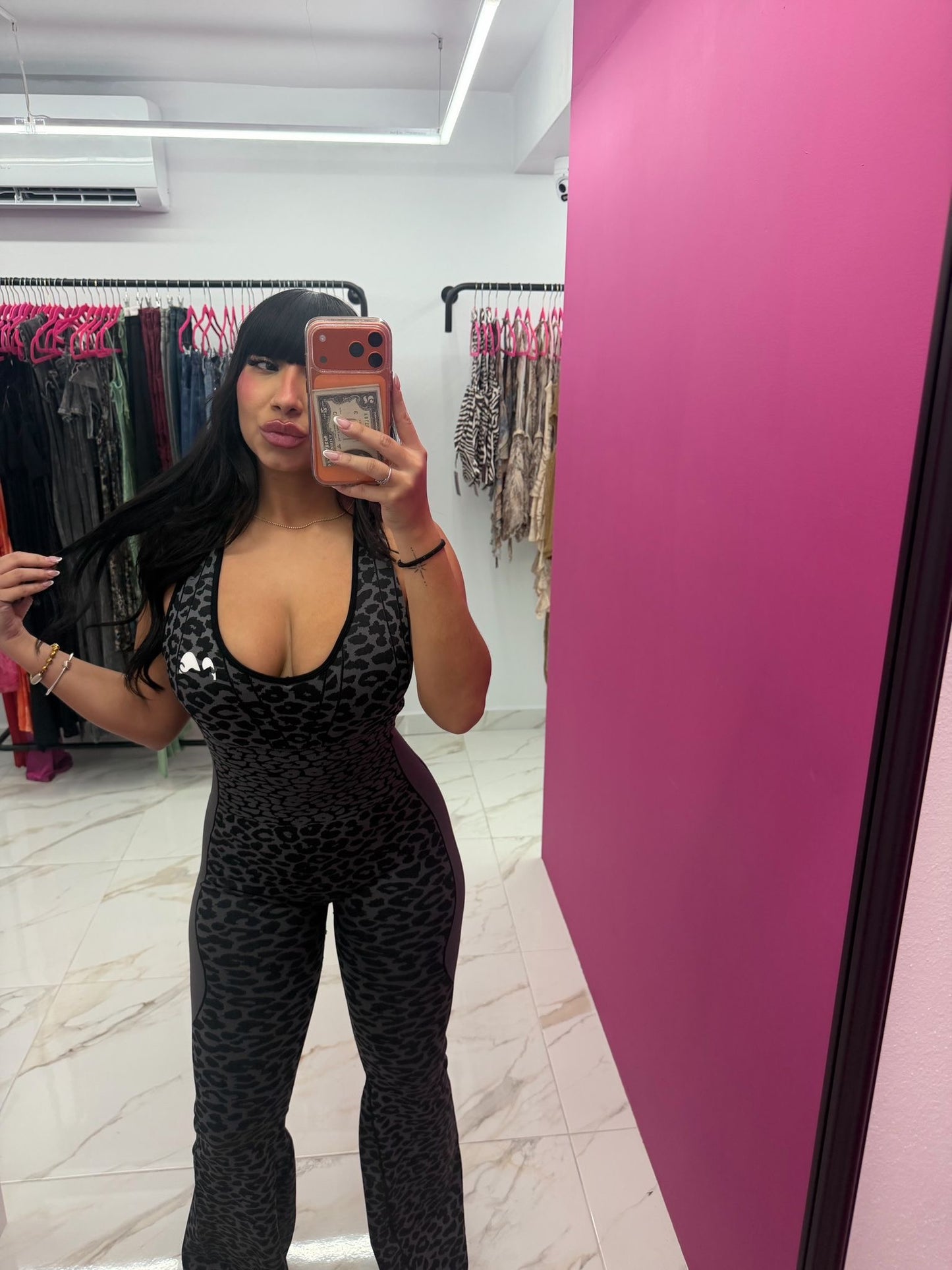 Charcoal Leopard Jumpsuit