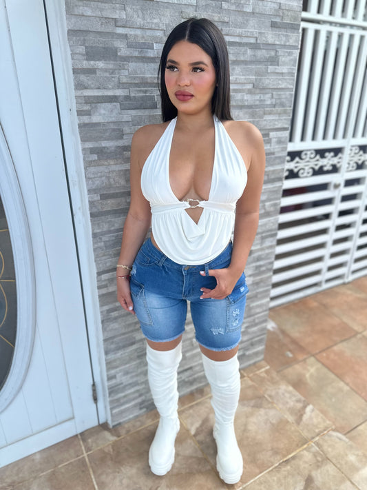 Denim Cargo Shorts