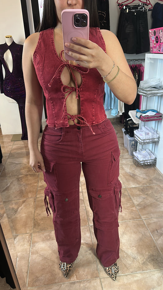 Burgundy Cargo Pants