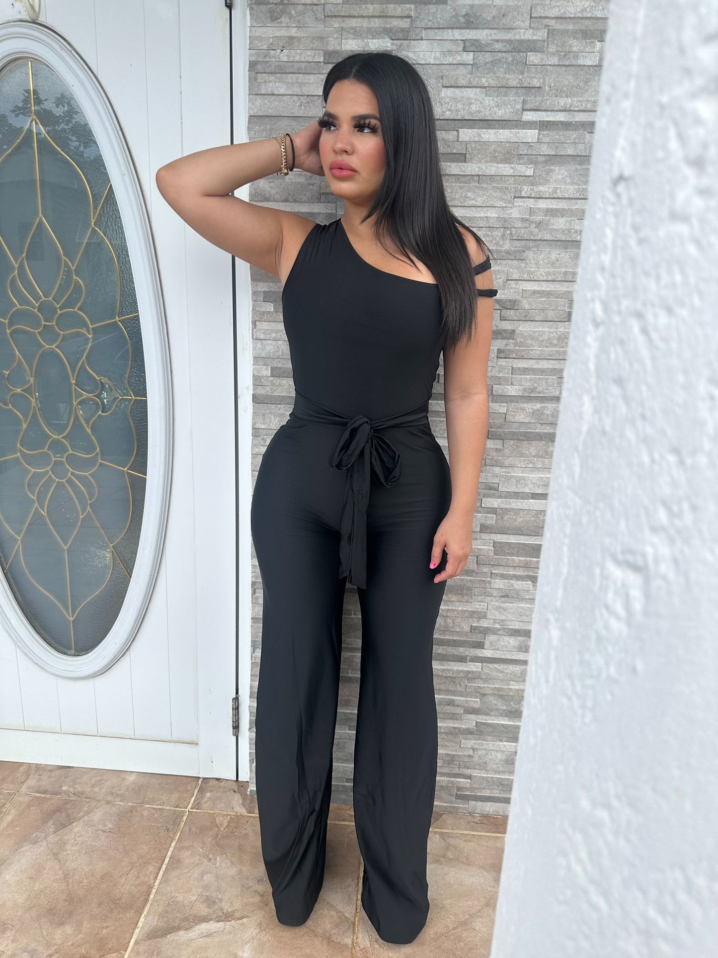 Black Asymmetric Jumpsuit