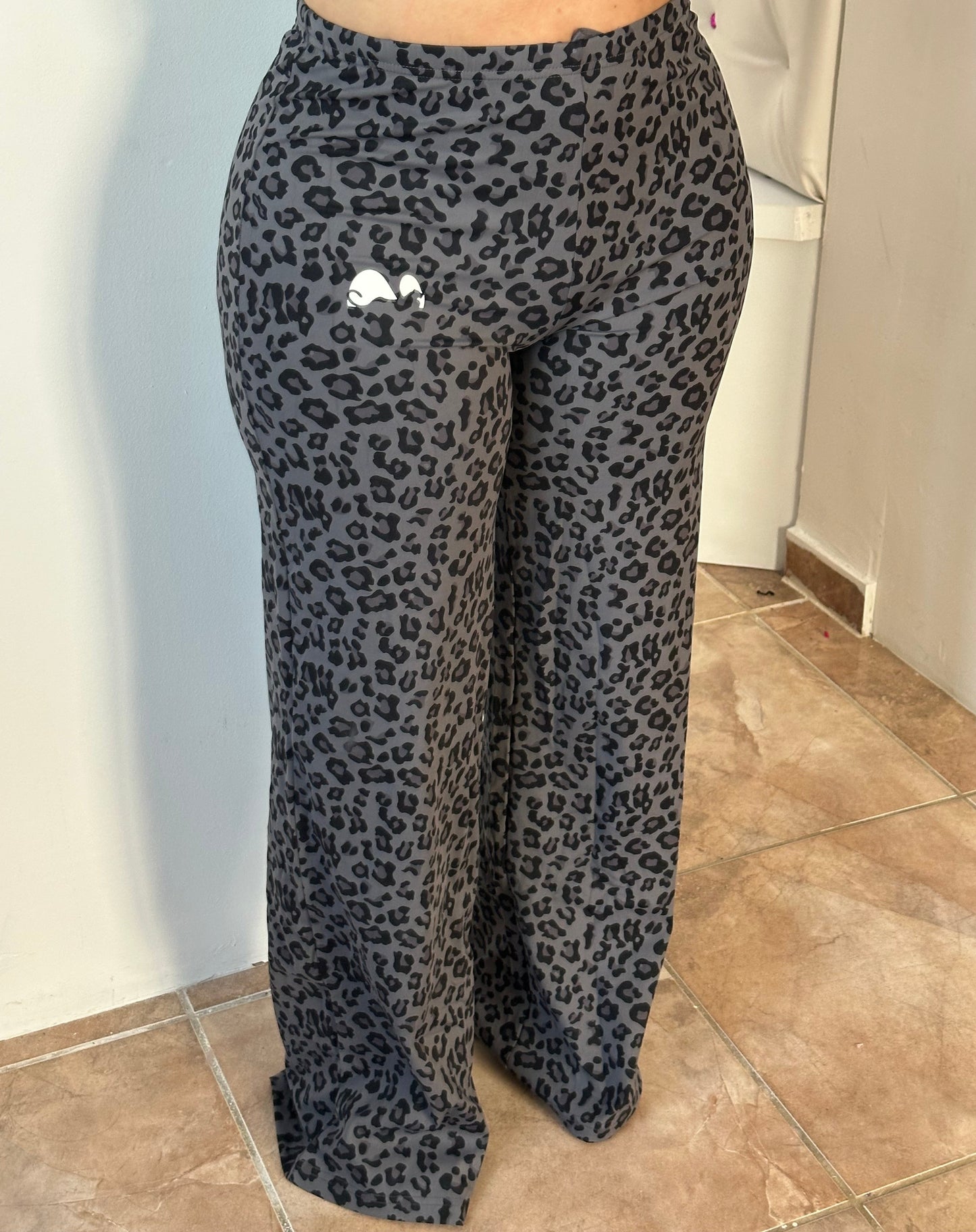 Gray Combo Leopard Pants