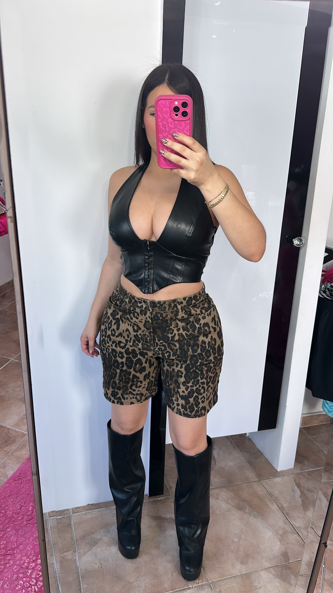 Leopard Denim Jorts