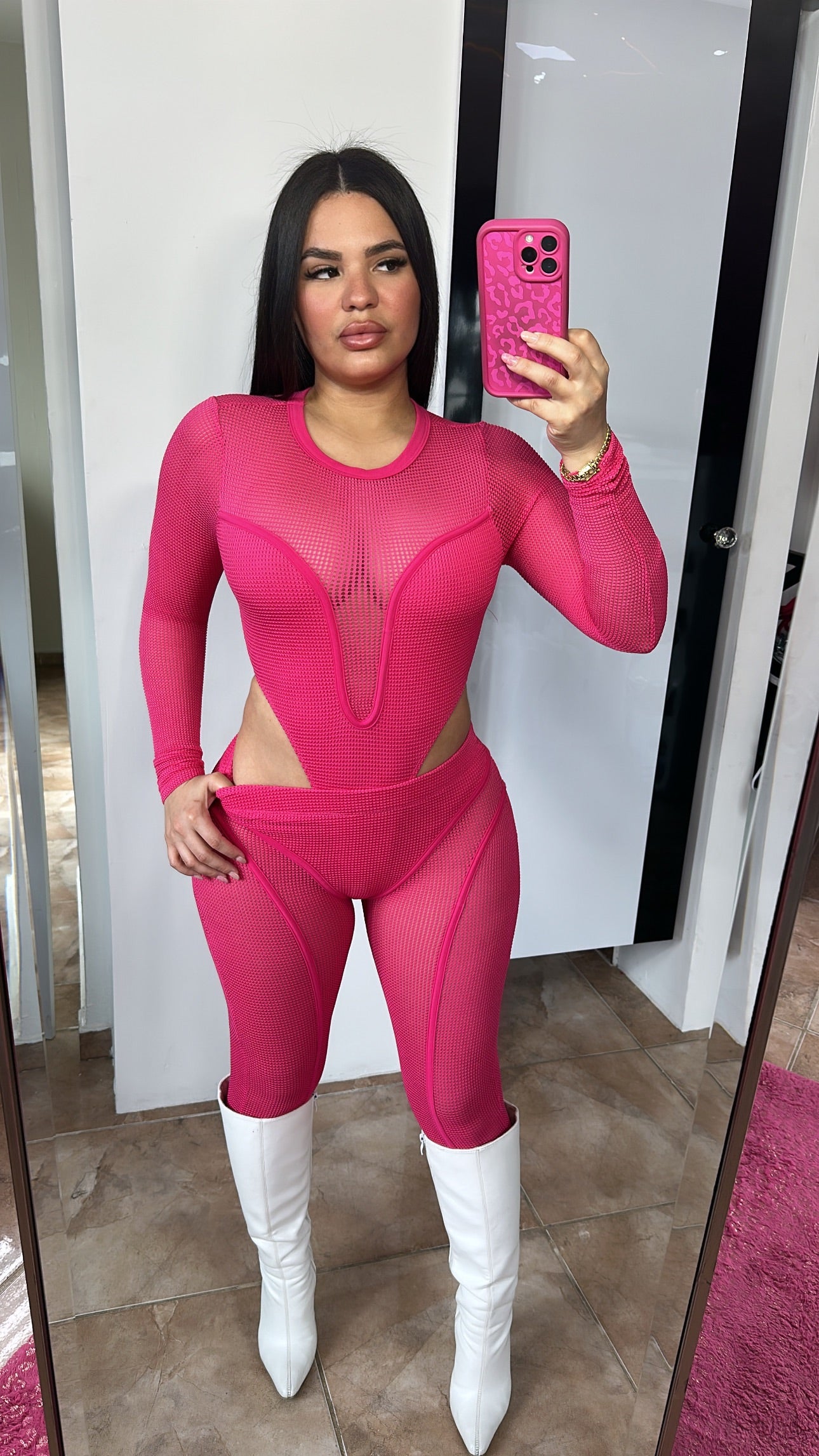 Fuschia Mesh Set