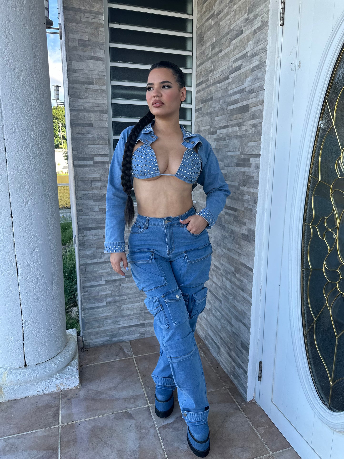 Denim & Rhinestone Set