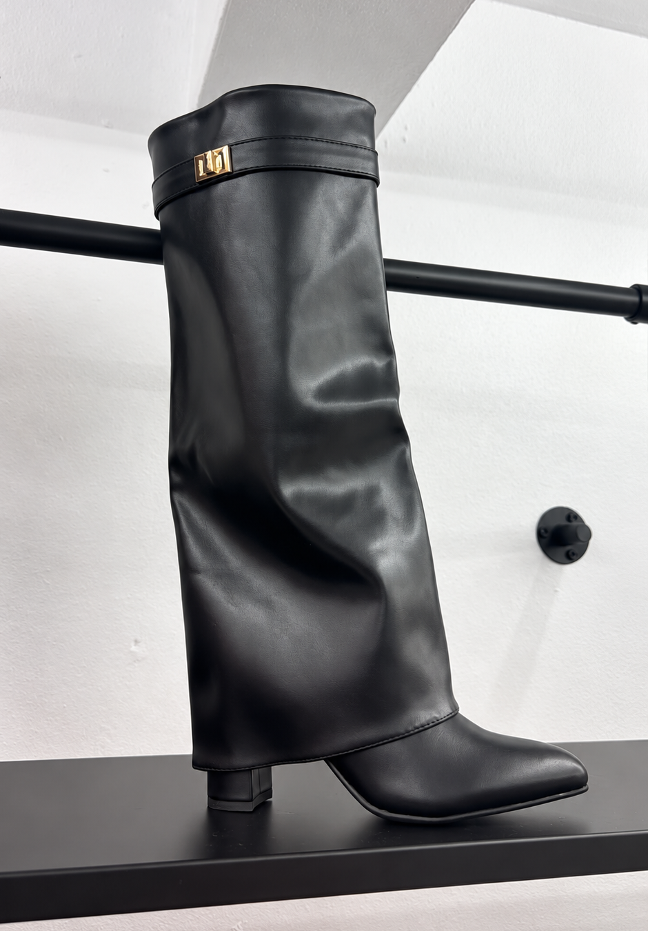 Black Fold Boots