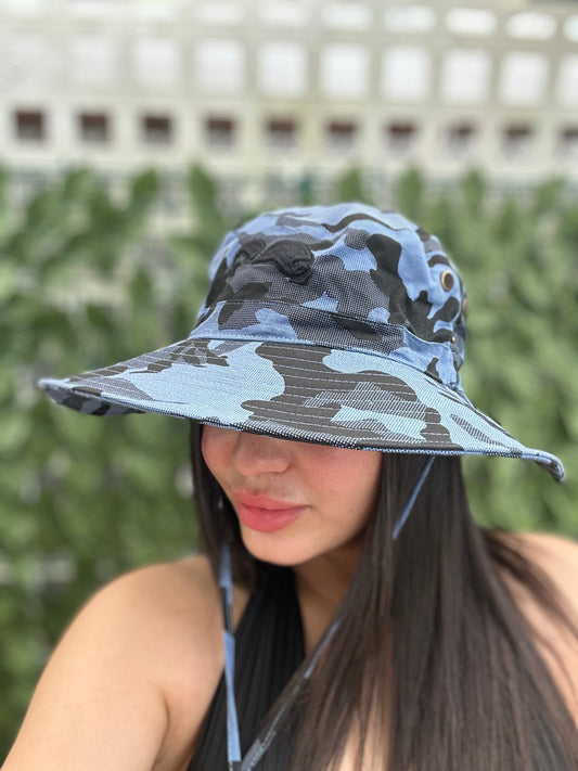 Blue Camo Bucket Hat