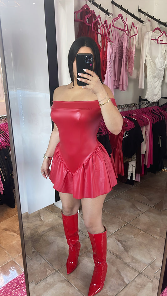 Red Leather Dress