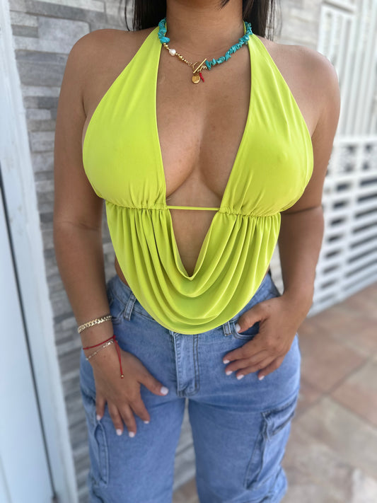 Lime Halter Top
