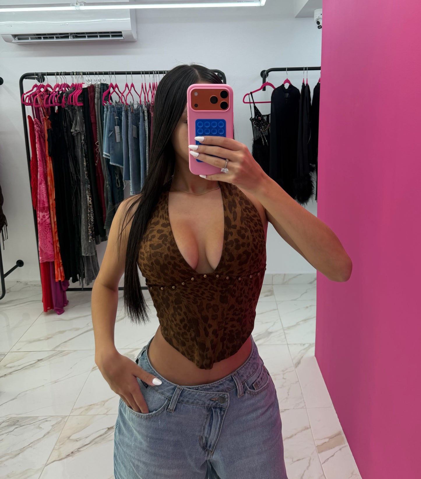 Brown Leopard Top
