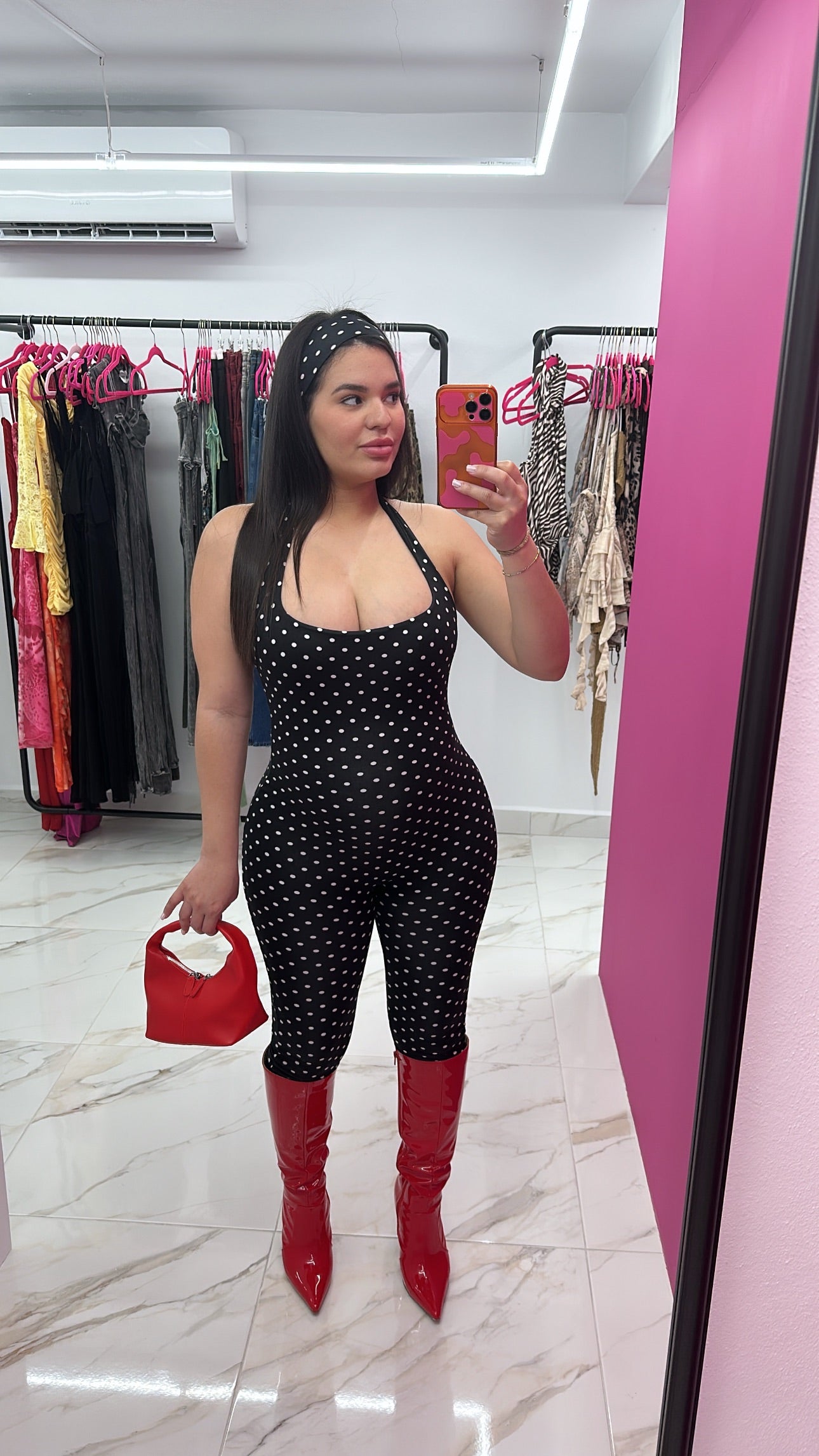 Black Polka Dot Capri Romper