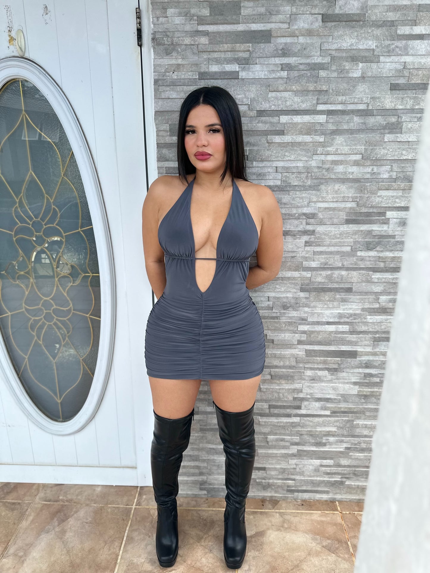 Charcoal Mini Dress