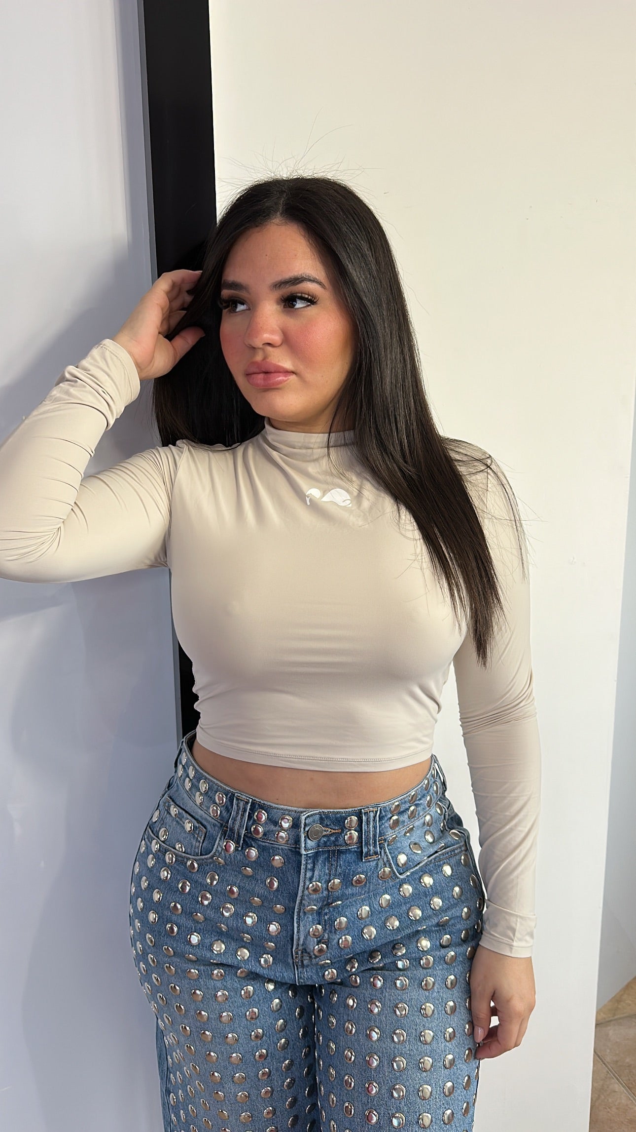 Beige Crop Top