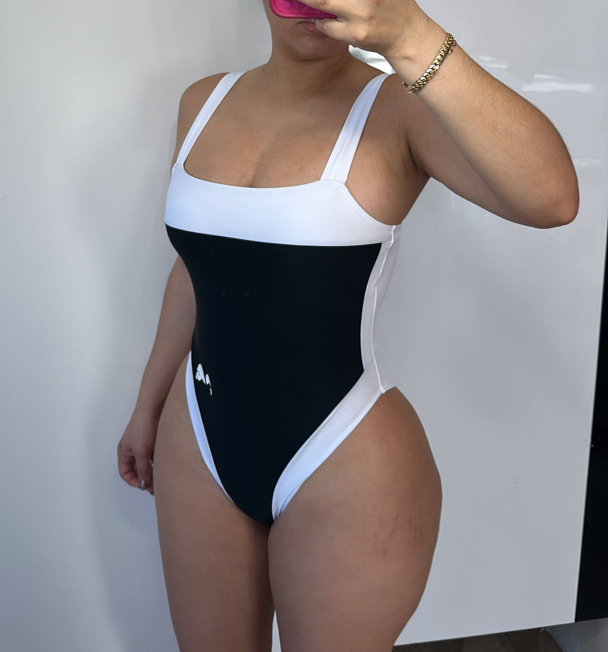 White & Black Swimsuit