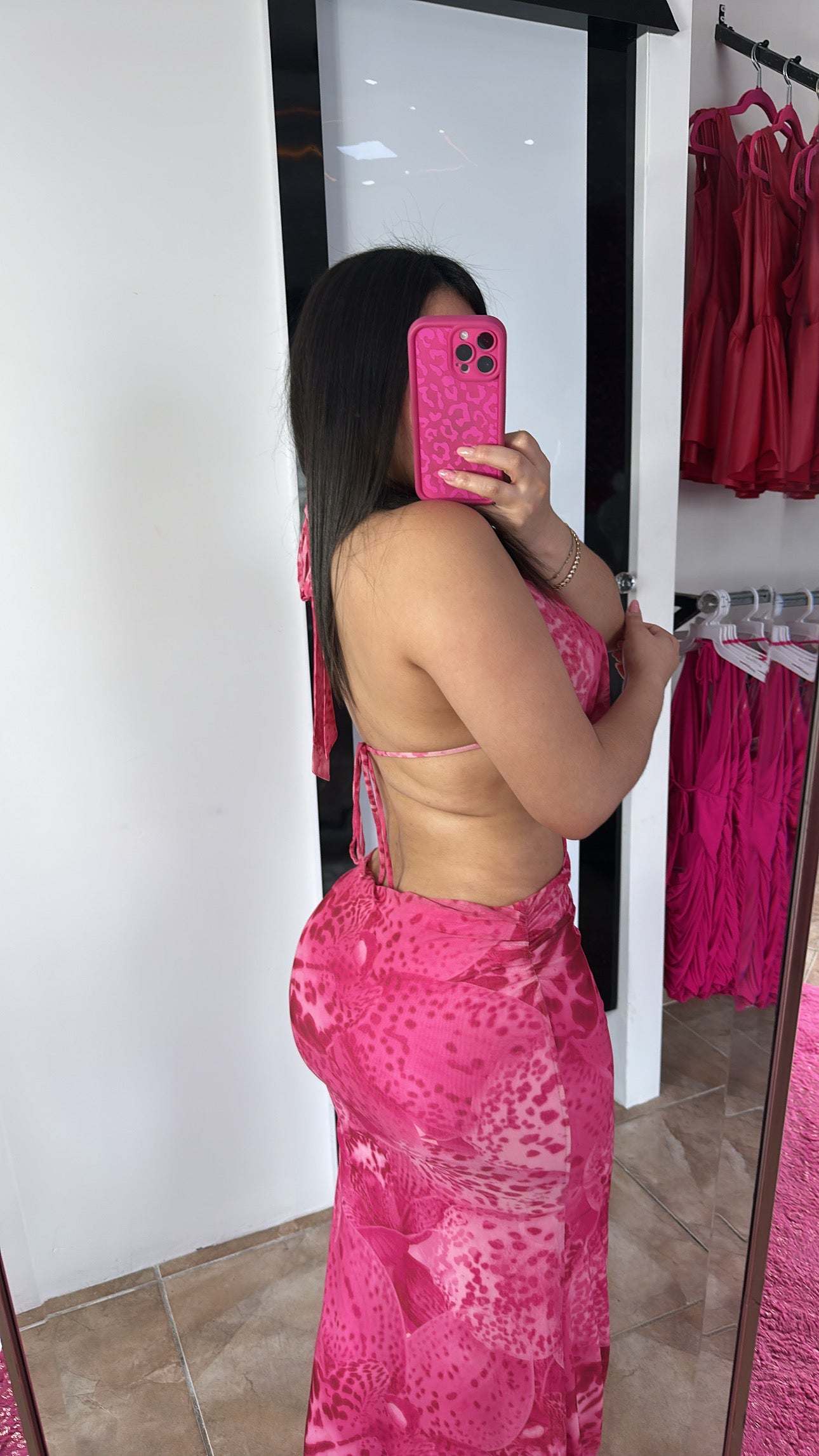 Pink Leopard Maxi Dress